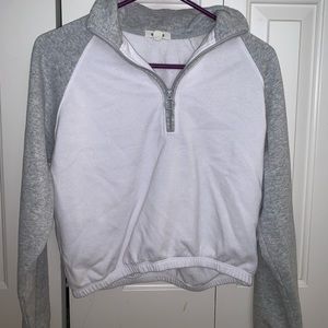 White and Grey Cropped Sweatshirt from Garage